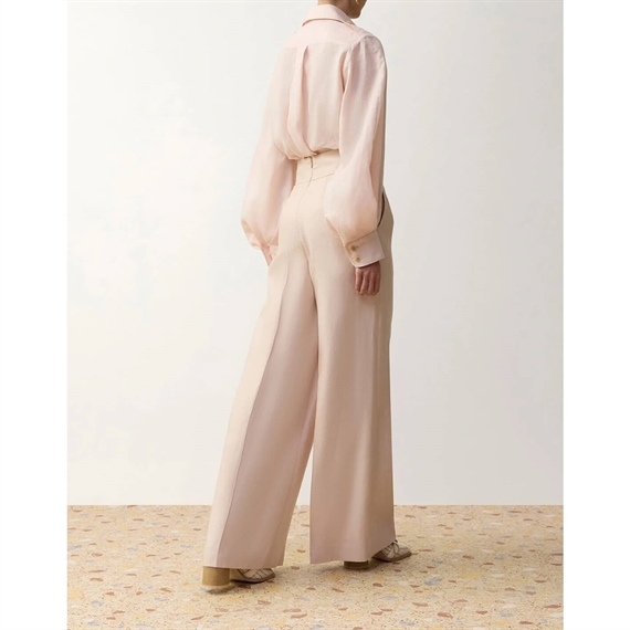 Zimmermann Clash Linen Wide Leg Bukser, Blush